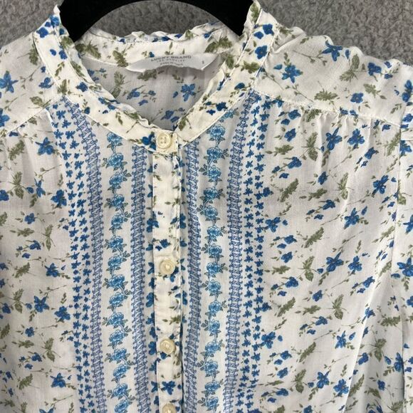 Lucky Brand Megan Floral Popover Shirt Cottagecore prairie Size Small - Picture 8 of 10